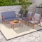 4 Piece Outdoor Acacia Wood Conversation Set With Soft Seat And Back Cushions